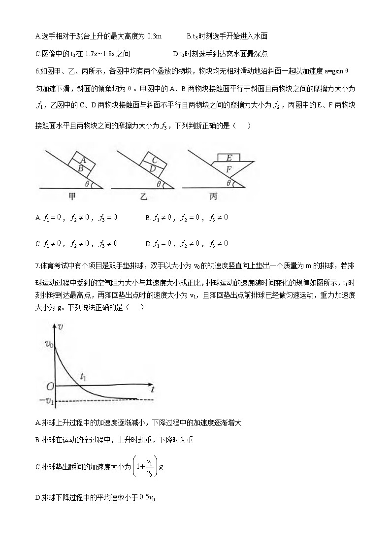 河南省2024-2025学年高三上学期10月联考(二)物理试卷第3页
