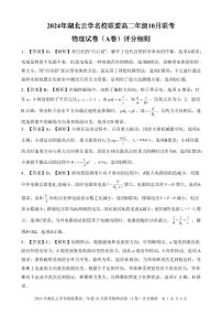 湖北云学部分重点高中2024年高二上学期10月月考物理试题+答案