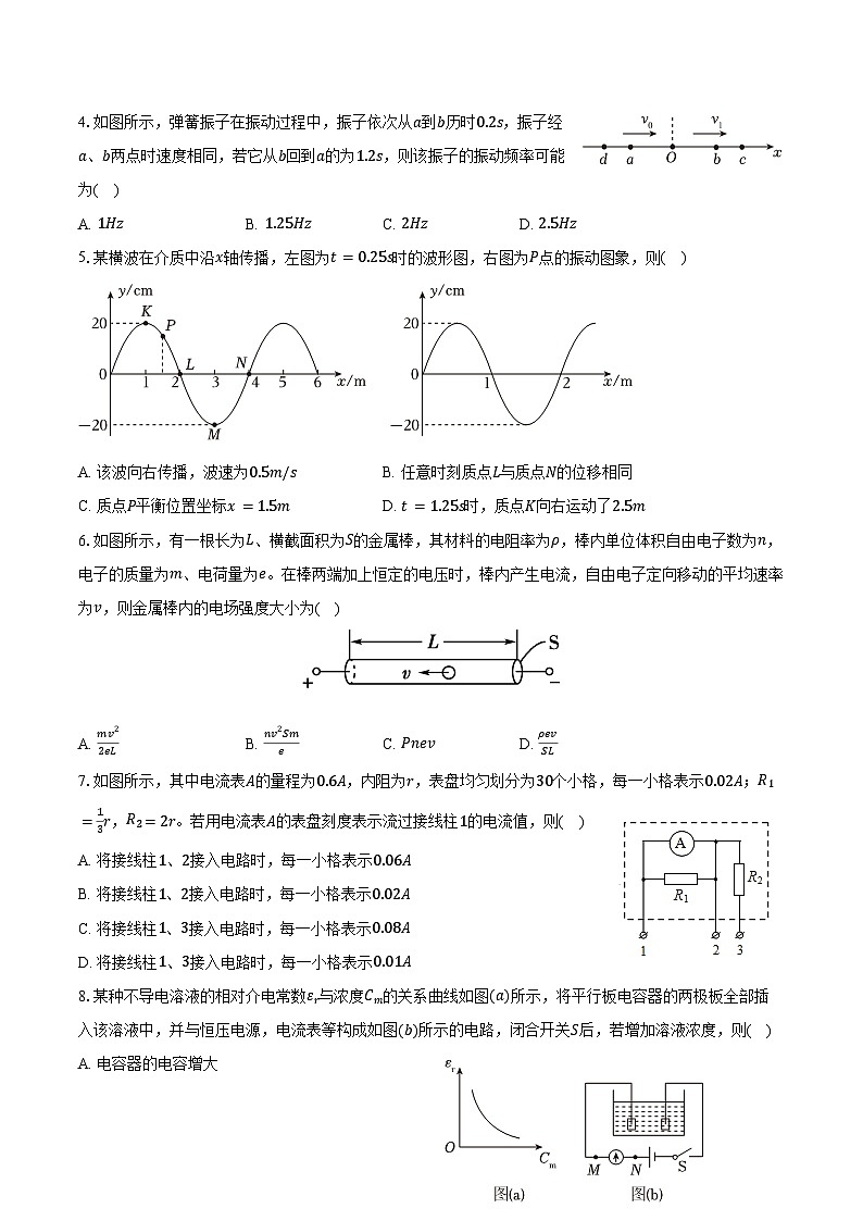 2024-2025学年江苏省南京市某校高二(上)段考物理试卷(9月份)(含答案)02