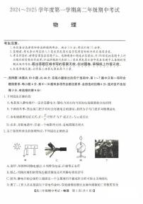 河北省沧州市八县2024-2025学年高二上学期10月期中考试物理试卷