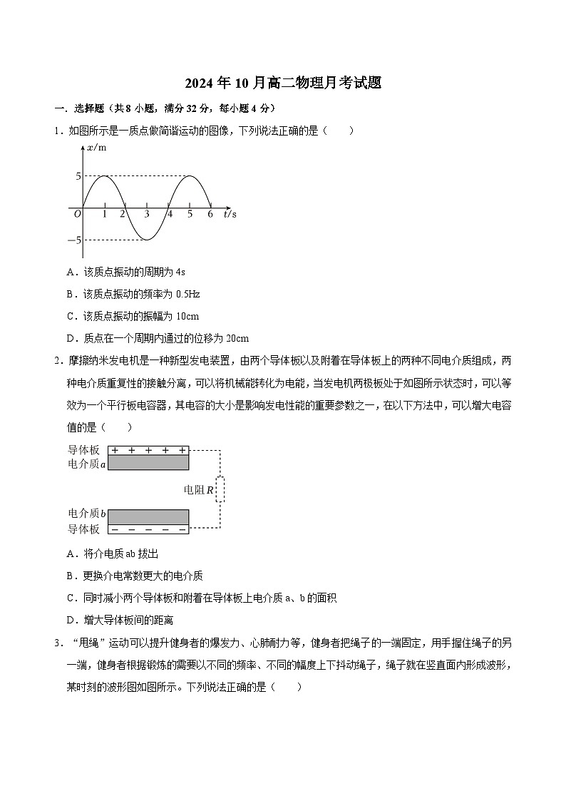 湖南省岳阳市岳阳县第一中学2024-2025学年高二上学期10月月考物理试题第1页