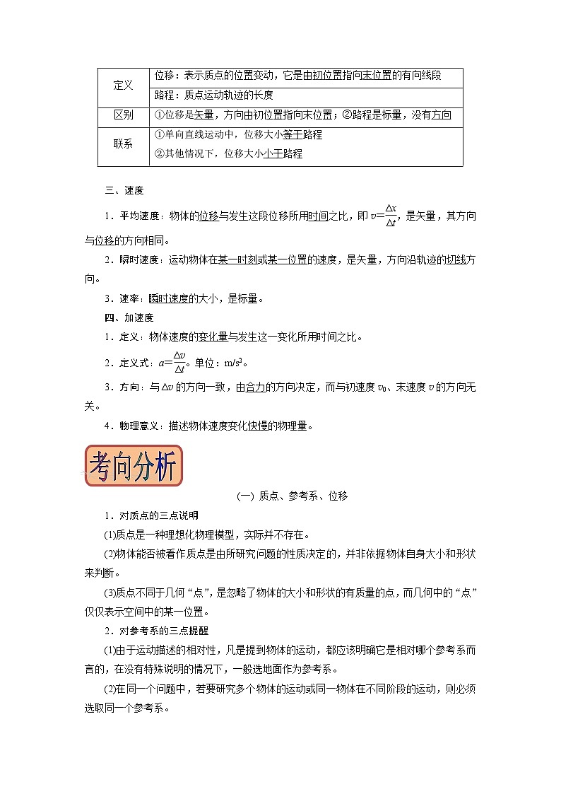 第1讲 运动的描述(原卷版) -2025届高考物理一轮复习备考第2页