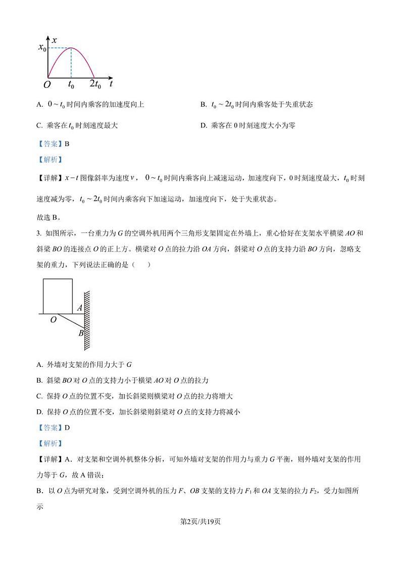 2025届江门高三10月调研考试物理答案第2页