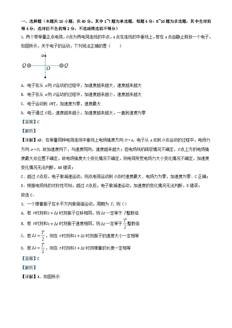 湖北省武汉市2023_2024学年高二物理上学期10月月考试题含解析第1页