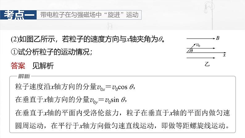 (新人教版) 2025年高考物理一轮复习课件第11章 微点突破7 带电粒子在立体空间中的运动第7页