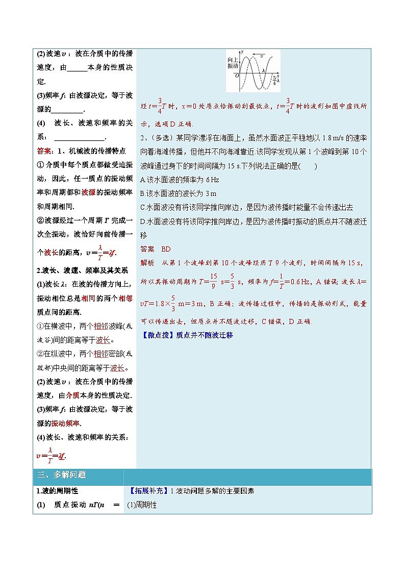 人教版高中物理选择性必修一同步讲义3.2 波的描述(解析版)第3页
