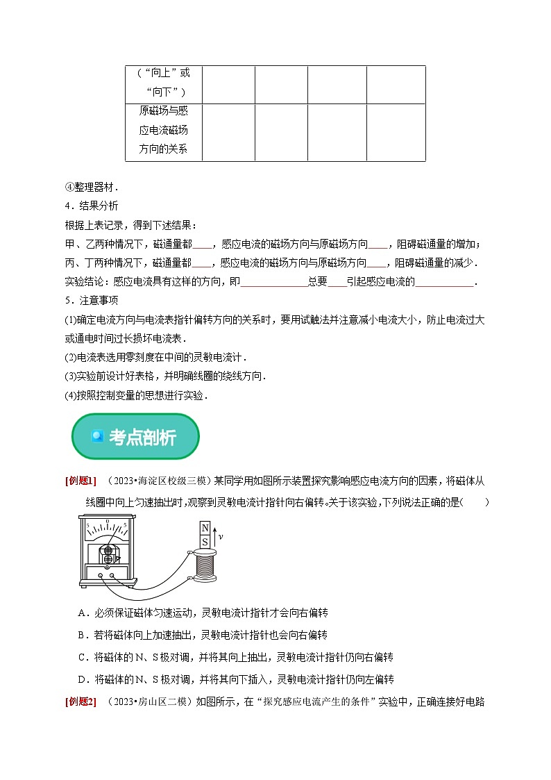 人教版高中物理选择性必修二同步讲义2.1 楞次定律(2份,原卷版+解析版)03