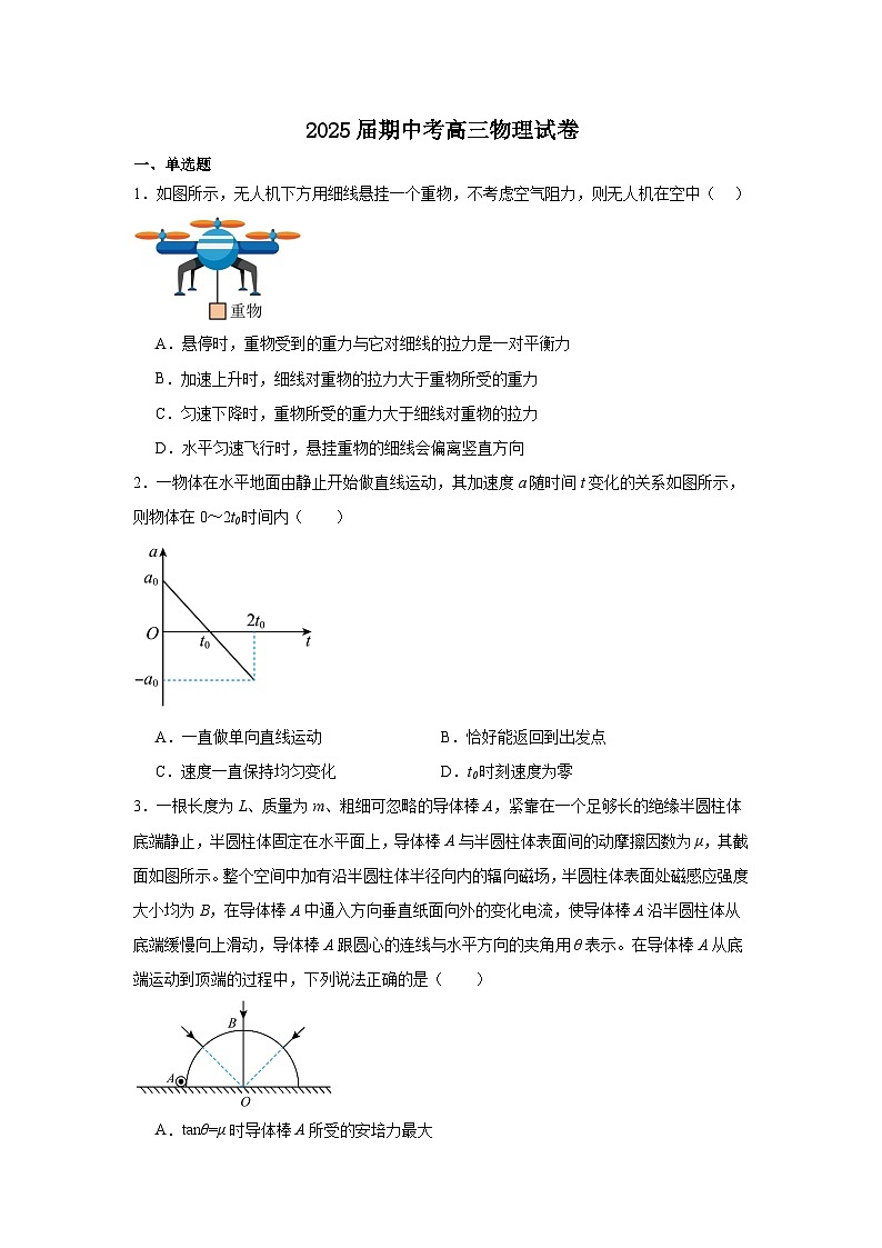 福建省漳州市华安县第一中学2024-2025学年高三上学期11月期中物理试题第1页