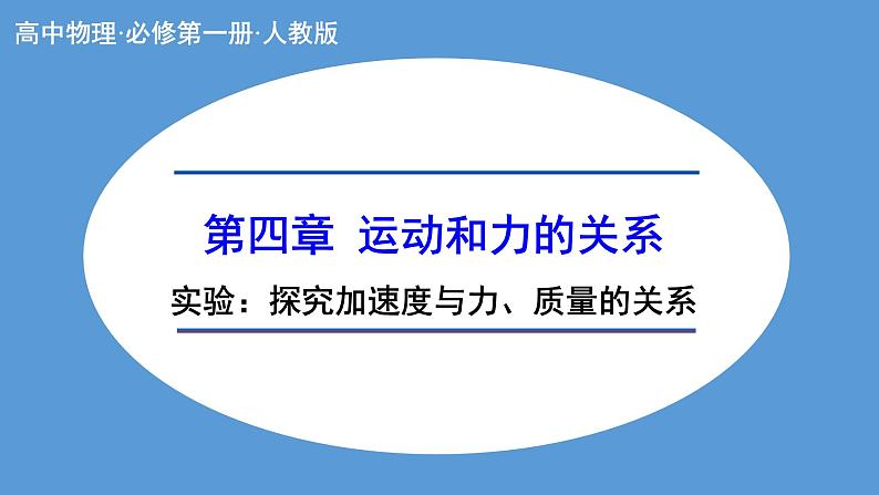 4.2 实验:探究加速度与力、质量的关系+课件+-2023-2024学年高一上学期物理人教版(2019)必修第一册第1页