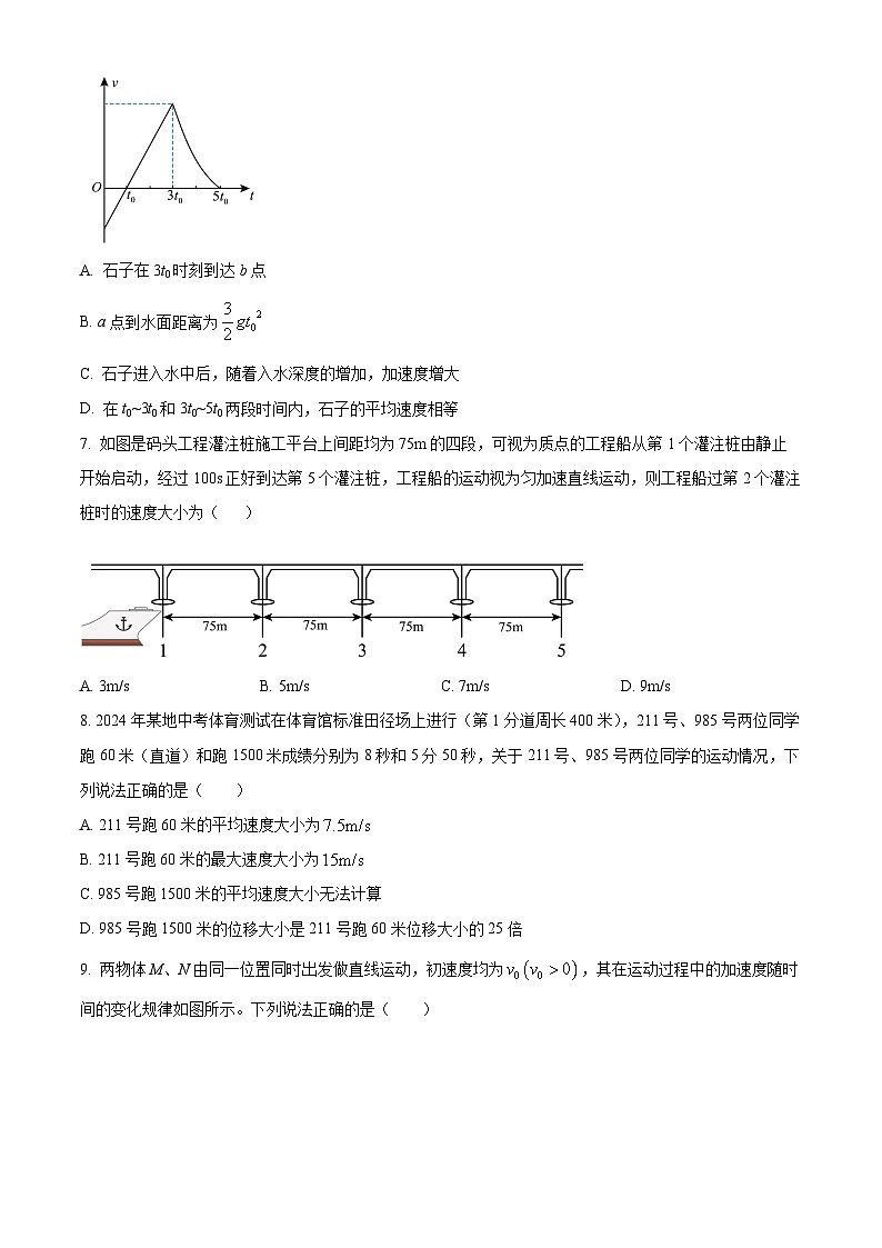 河北省沧州市四校联考2024-2025学年高一上学期10月期中物理试题(Word版附解析)03