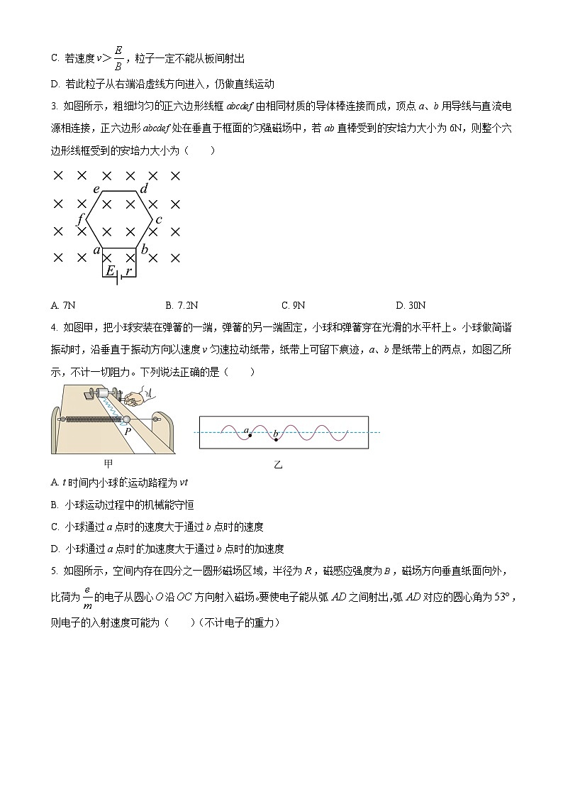 湖南省长沙市雅礼教育集团2023-2024学年高二下学期期末考试物理试卷(原卷版)第2页