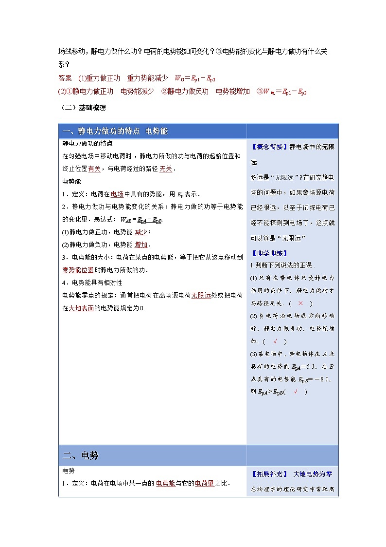 人教版高中物理必修第三册同步讲义10.1电势能 电势(解析版)第2页