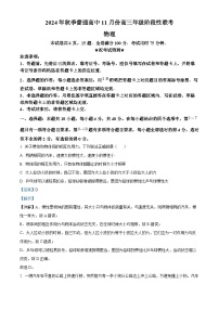 湖北省部分高中2024-2025学年高三上学期11月期中联考物理试卷（Word版附解析）