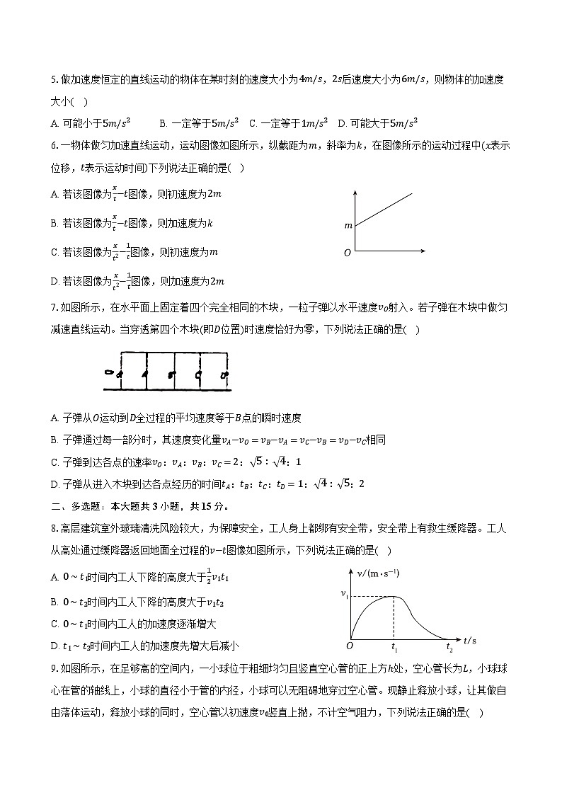 2024-2025学年甘肃省兰州一中高一(上)月考物理试卷(10月份)(含解析)第2页
