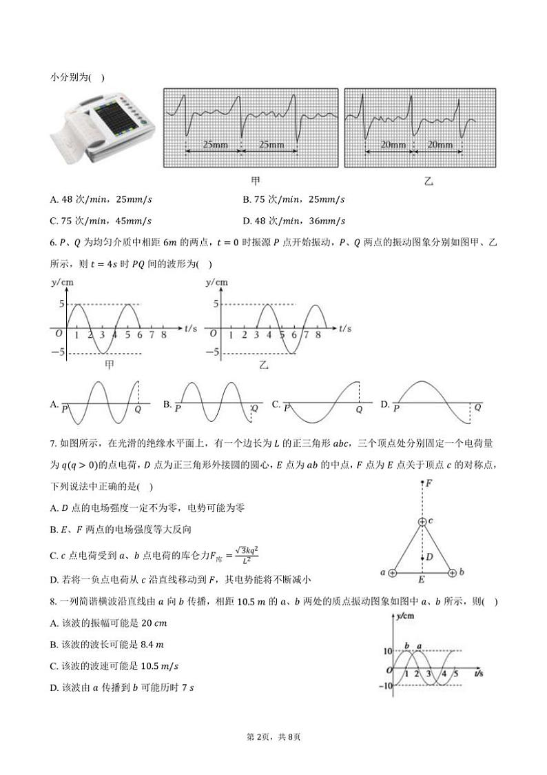 2024~2025学年上海市晋元高级中学高二(上)月考物理试卷(10月份)(含答案)第2页