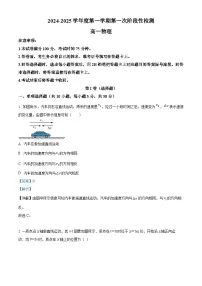 陕西省西安市部分学校2024-2025学年高一上学期10月联考物理试题（Word版附解析）