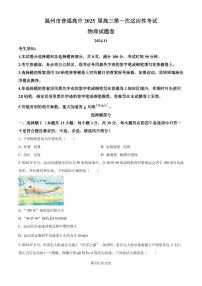 2025届温州高三上学期11月一模物理试题+答案