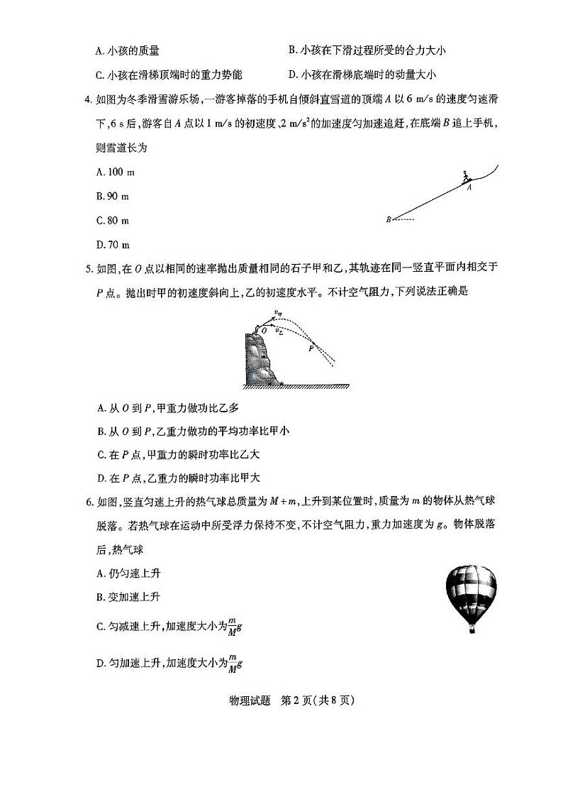 2025届海南省天一联考高三上学期11月月考-物理试题+答案第2页