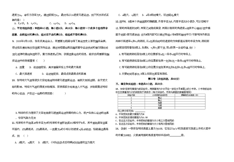 2022年浙江省杭十高三物理11月月考新人教版会员独享第2页