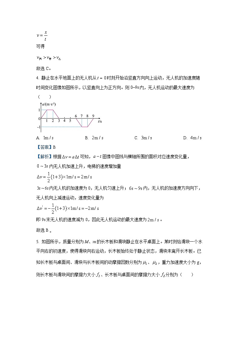 河南省部分学校2024-2025学年高一上学期选科月考考试物理试卷(解析版)03