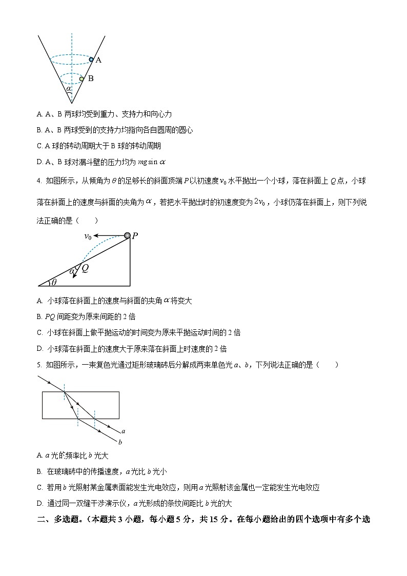 解析:天津市红桥区2024-2025学年高三上学期期中物理试题(原卷版)第2页