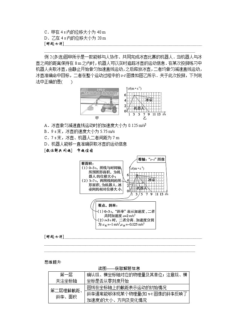 2025届高中物理一轮复习导学案:专题强化一运动学图像第2页