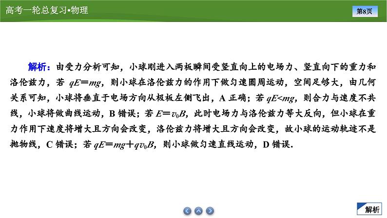 课件第九章 专题十带电粒子在叠加场中的运动(共19张ppt)第8页