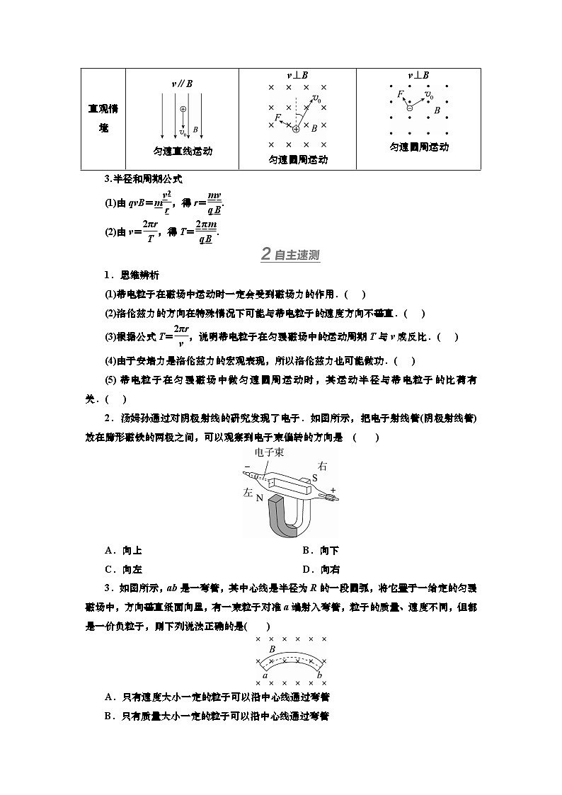 第九章 第二讲 磁场对运动电荷的作用(课件PPT+讲义)-【知识梳理】2025年高考物理一轮复习02