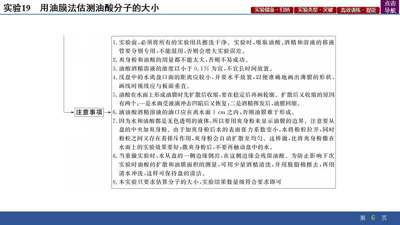 2025年新高考物理二轮复习实验19 用油膜法估测油酸分子的大小(课件)第6页