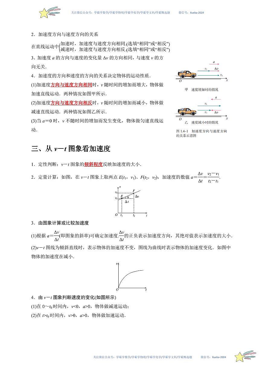 1.4速度变化快慢的描述——加速度(学生版) 2023-2024学年高一上学期物理人教版(2019)必修第一册第四章同步练习题集第2页