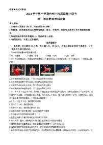 2025台州台州十校联考高一上学期11月期中物理试题含答案