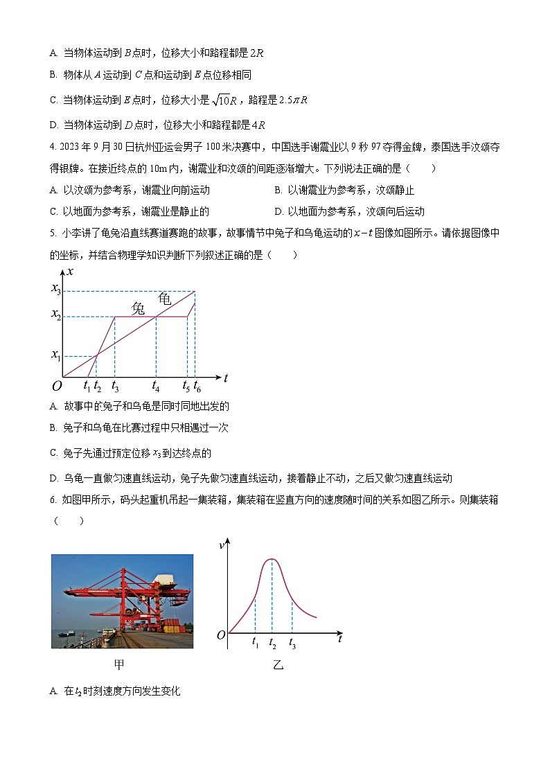 安徽省亳州市涡阳县2024-2025学年高一上学期10月月考物理试题无答案第2页