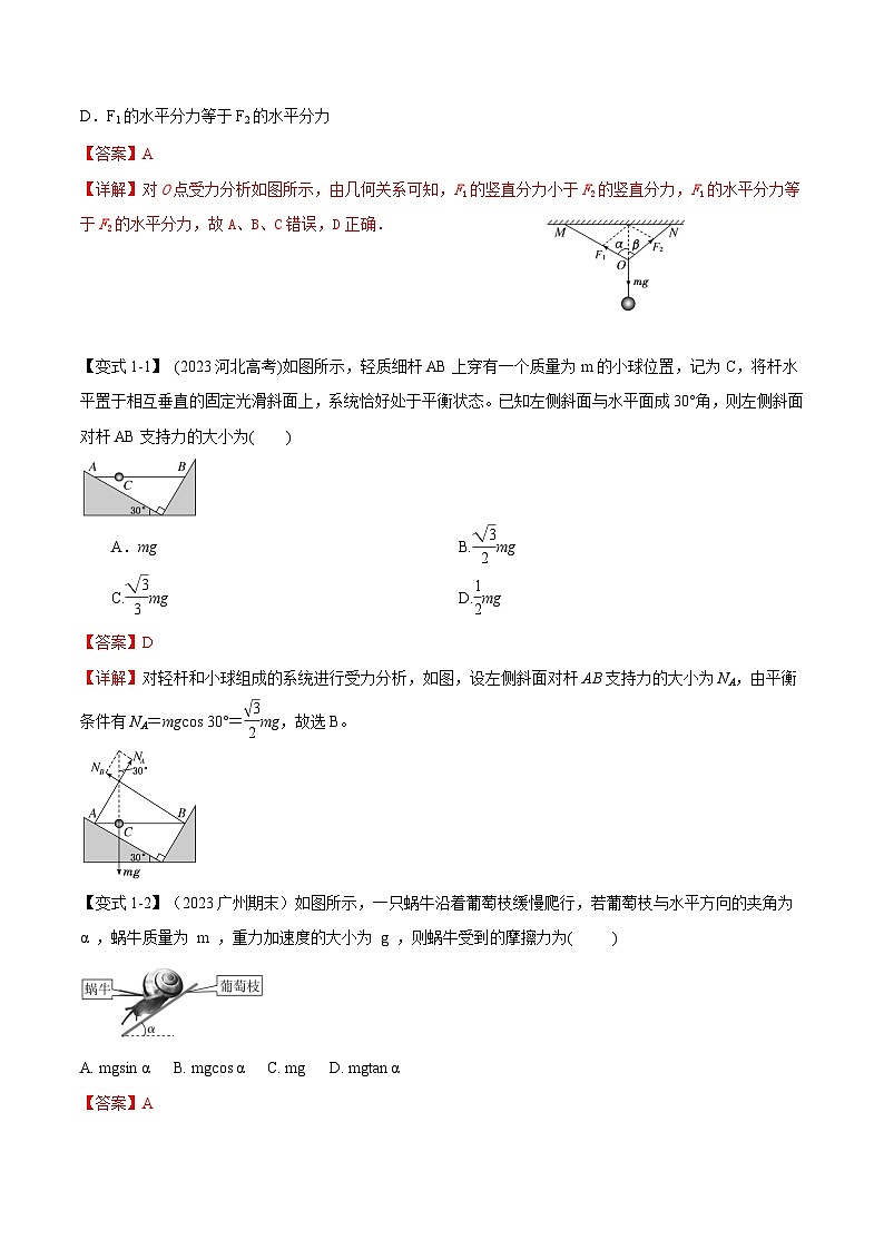 3.5 共点力的平衡—高一物理 知识点梳理+题型练习(含答案解析)(人教版2019必修第一册)第2页
