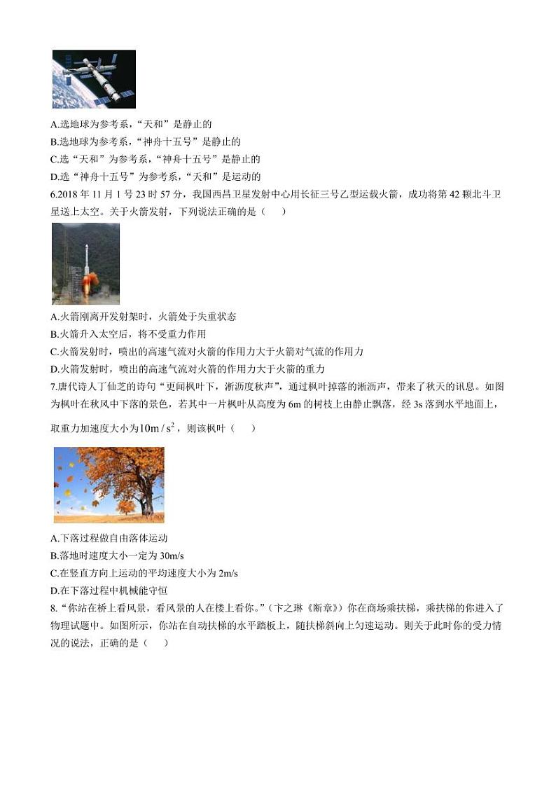 浙江温州新力量联盟2024年高二上学期期中联考物理试卷+答案第2页