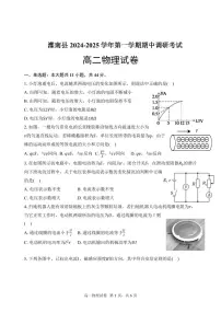 江苏省连云港市灌南县2024-2025学年高二上学期11月期中物理试题