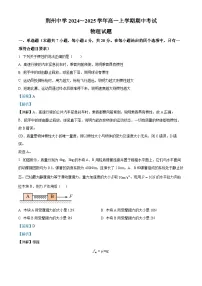 湖北省荆州中学2024-2025学年高一上学期期中考试物理试卷(Word版附解析)