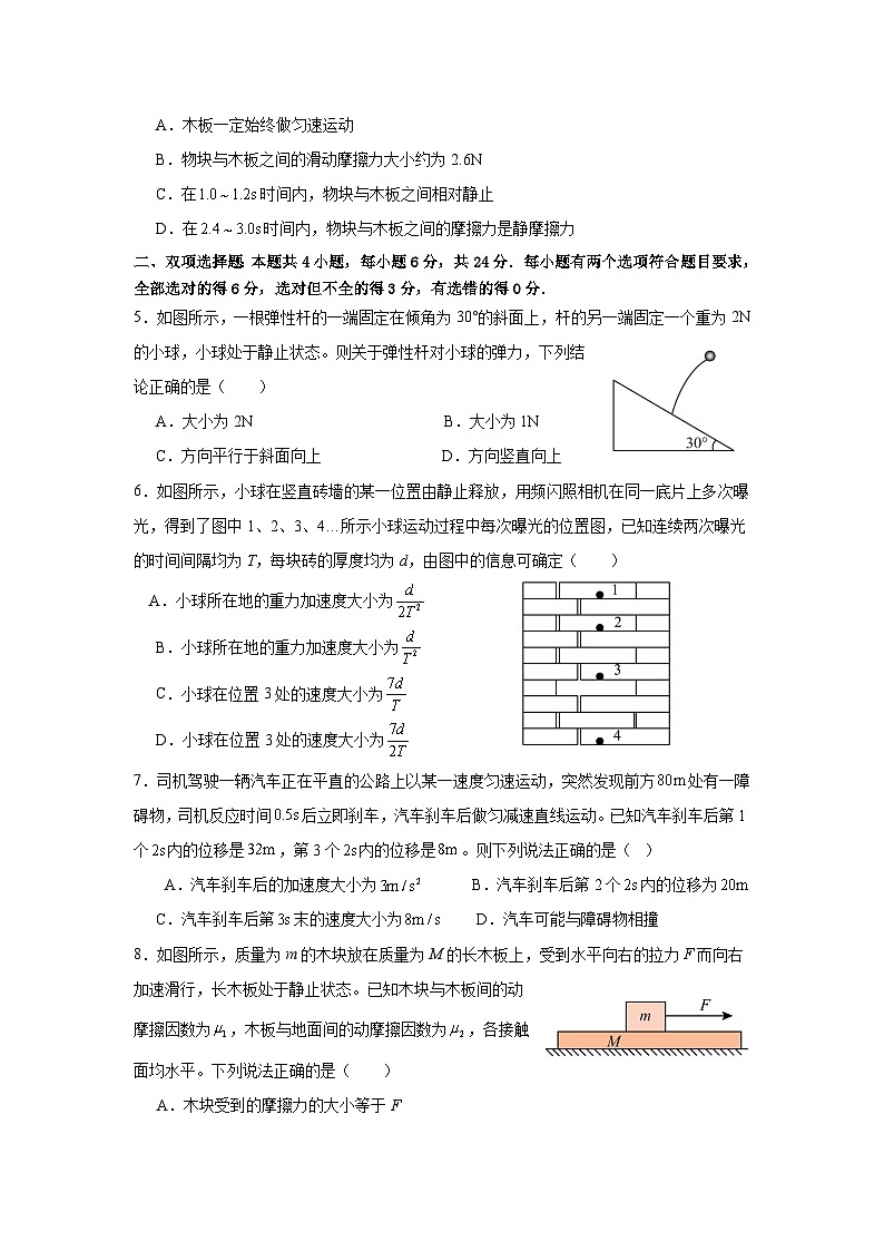 福建省厦门市湖滨中学2024-2025学年高一上学期期中考试物理试题第2页