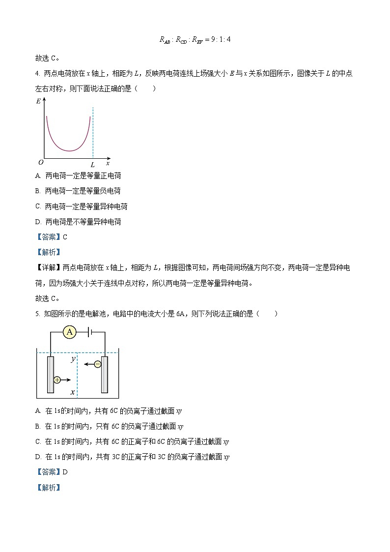 精品解析:安徽省部分学校2024-2025学年高二上学期11月联考物理试卷(解析版)第3页