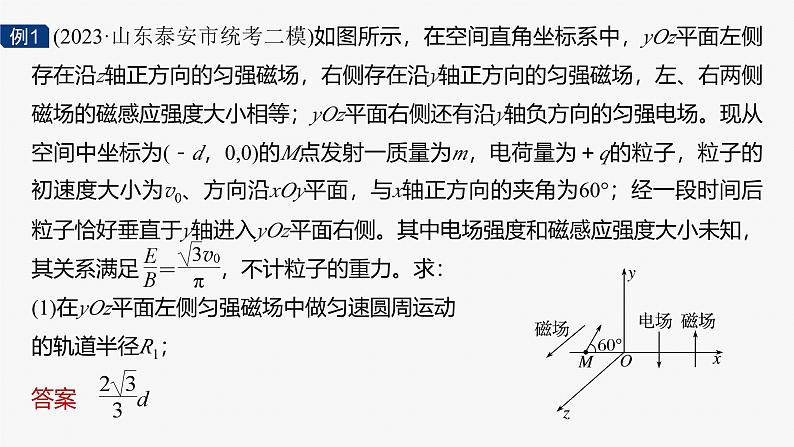 第一篇 专题三 培优点6 带电粒子在立体空间的运动第6页
