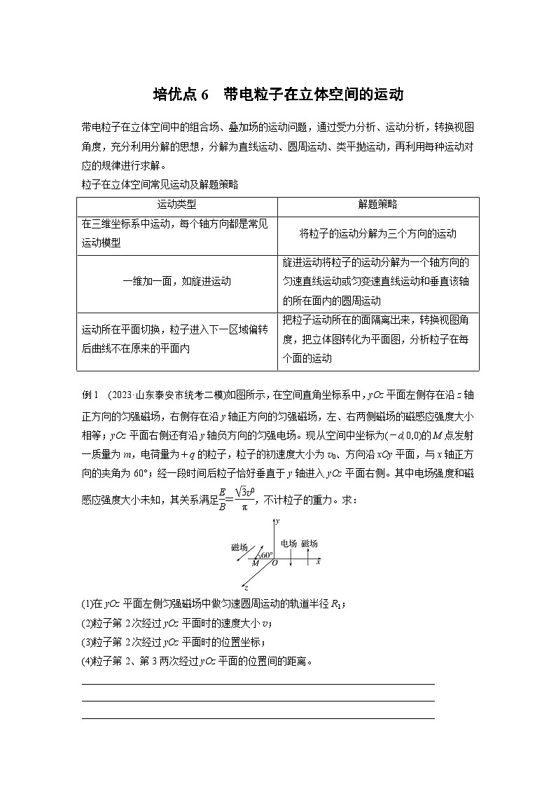 第一篇 专题三 培优点6 带电粒子在立体空间的运动(学生版)第1页