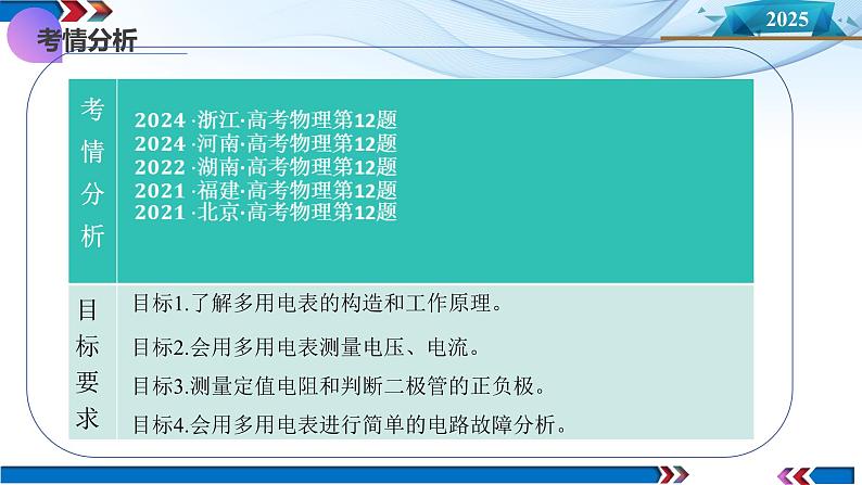 第44讲 重点实验:用多用电表(课件)-2025年高考物理一轮复习讲练测(新教材新高考)04
