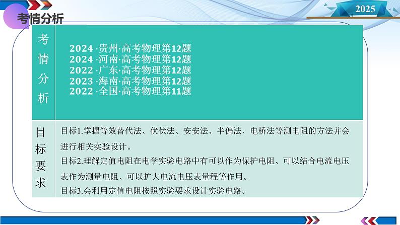 第45讲 创新思维--测量电阻常用的5种方法及定值电阻的妙用(课件)-2025年高考物理一轮复习讲练测(新教材新高考)第4页