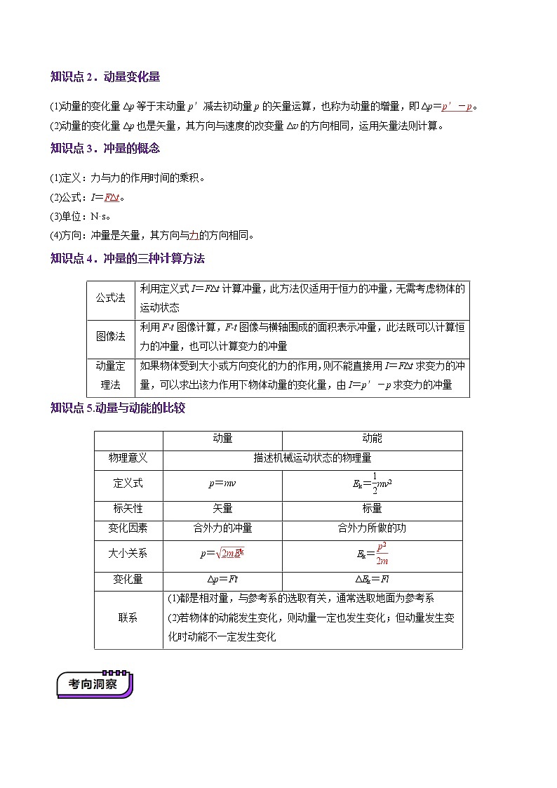 第25讲 动量和动量定理(讲义)(解析版)-2025年高考物理一轮复习讲练测(新教材新高考)第3页