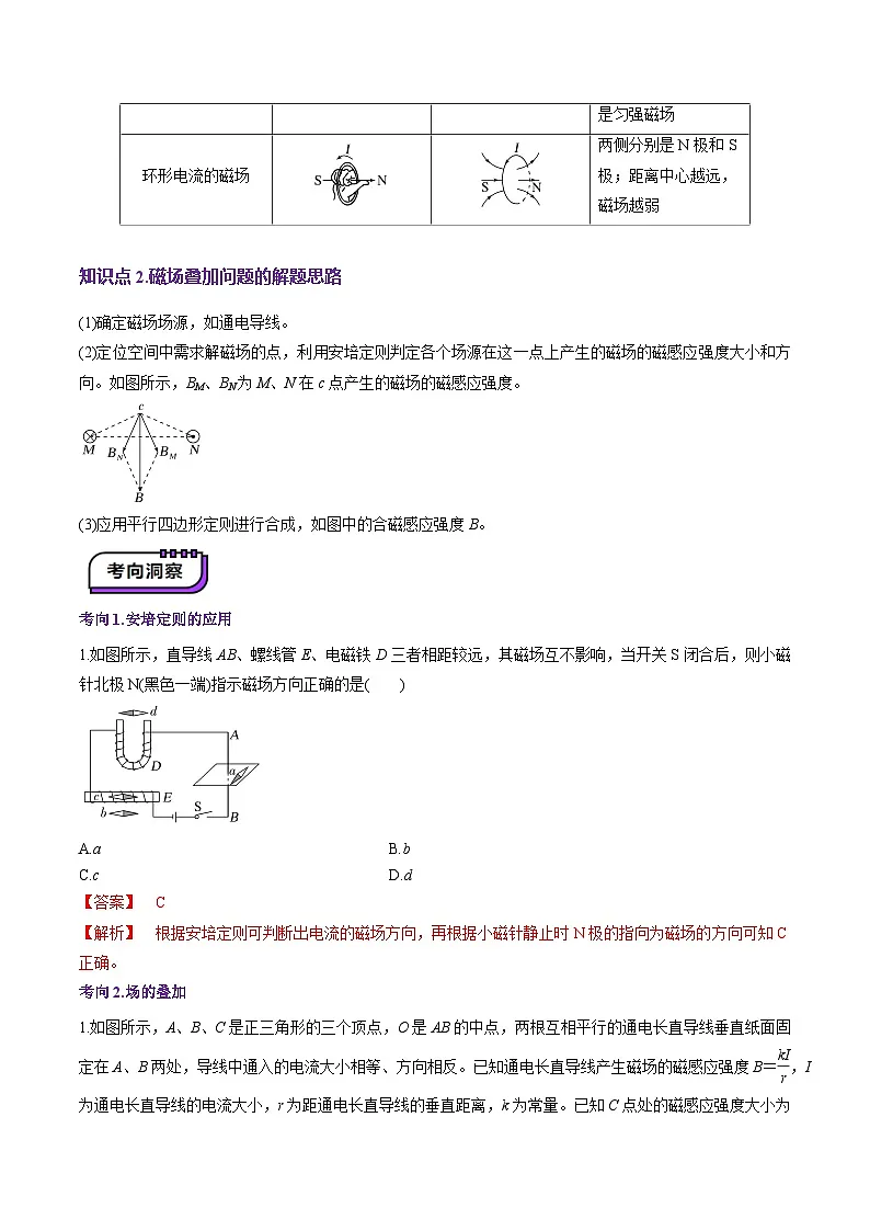 第46讲 磁场及其对电流的作用(讲义)(解析版)-2025年高考物理一轮复习讲练测(新教材新高考)第3页