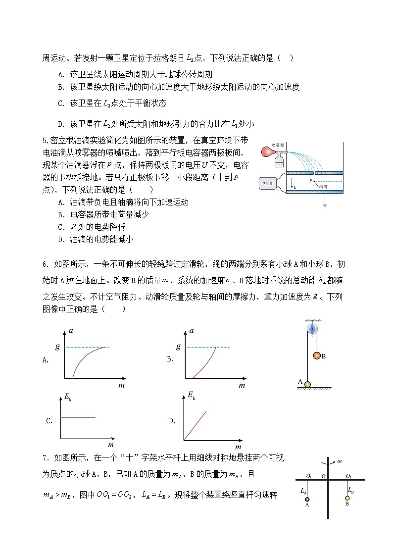 江苏省南京市两校联合体2024-2025学年高三上学期期中考试物理试卷第2页