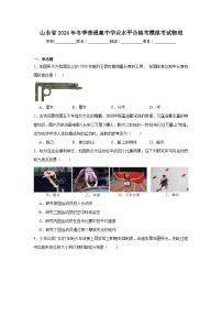 山东省2024年冬季普通高中学业水平合格考模拟考试物理
