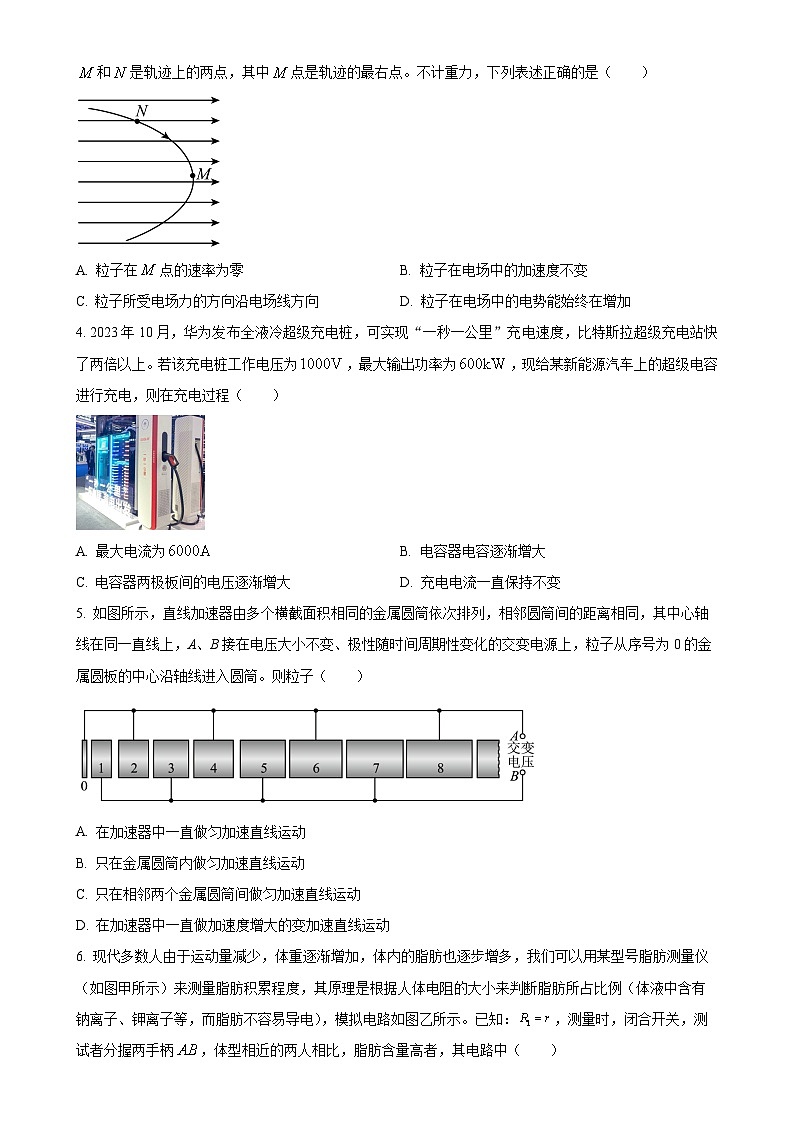 广东省深圳市高级中学(集团)2024-2025学年高二上学期期中测试物理试卷(原卷版)-A4第2页