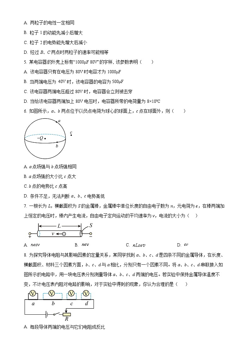 北京市北京大学附属中学石景山学校2024-2025学年高二上学期期中质量监测物理试题(原卷版)-A4第2页