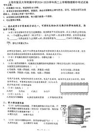 上海市复旦大学附属中学2024-2025学年高二上学期期中考试物理试卷