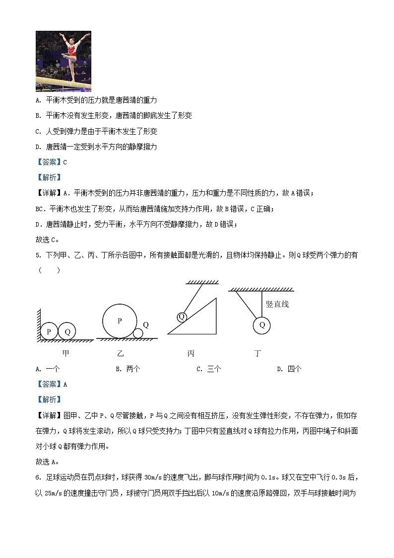 浙江省2023_2024学年高一物理上学期期中联考试题含解析第3页